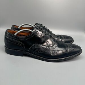 Allen Edmonds Mcallister Mens 13 Black Leather Dress Shoes Lace-Up Block Heel